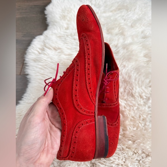 Paul Smith Red Suede Wingtip Shoes - Picture 5 of 7